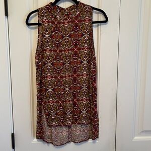 Elodie Women’s Boho Multicolor Patterned Sleeveless Blouse Medium